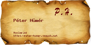 Péter Hümér névjegykártya